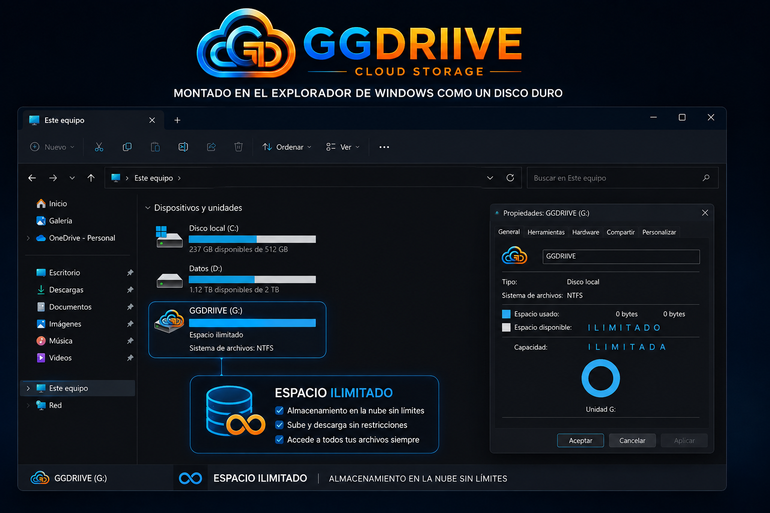 GGDriive montado como disco duro